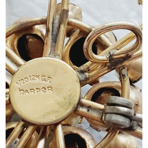 Vintage Harper 1/20 12k Gold Filled Emerald Green Baguette Brooch Pendant - Picture 8 of 8